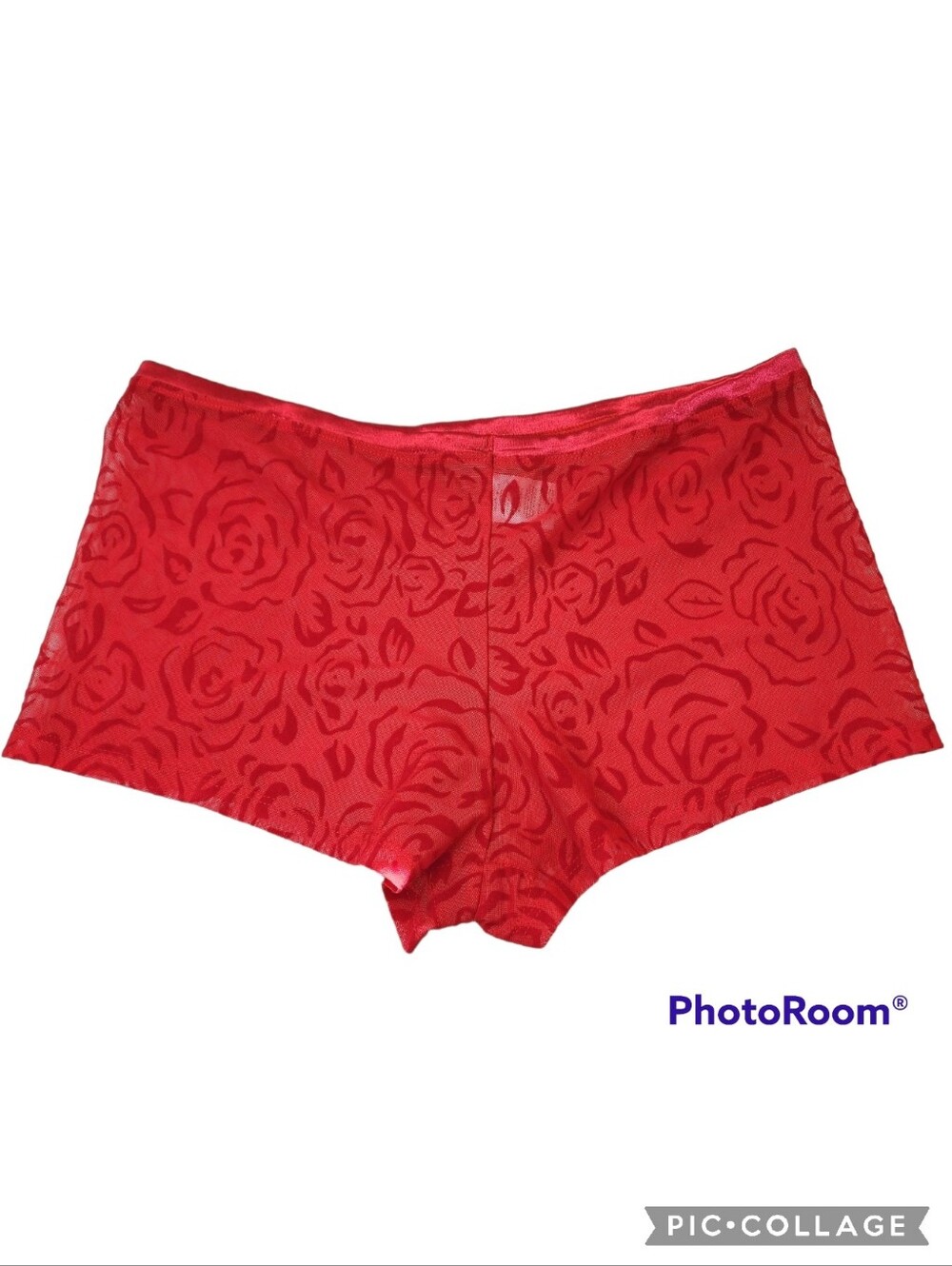 Lady Princess lace panties red boy shorts style satin trim nwt size 8 - Picture 3 of 9